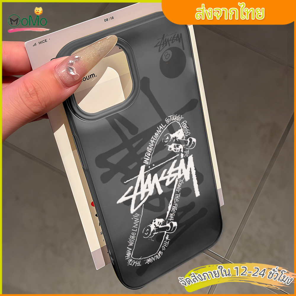 แบรนด์เทรนด์ หรูหรา คำที่เรียบง่าย สครับเคสโปร่งใสสำหรับไอโฟน11 12 13 14plus 15PRO 16promax กรณีมือถือ 6/7/8PLUS X/XR/XS - รูปที่ 7