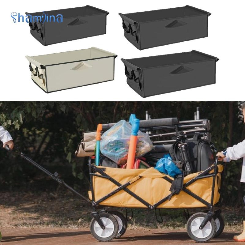 [Shamjina] Wagon Liner Camping Cart Liner พับได้แบบพกพาอุปกรณ์เสริมอเนกประสงค์ปฏิบัติผู้ใหญ่ฝาครอบ Wagon กระเป๋าผ้าสําหรับกลางแจ้ง