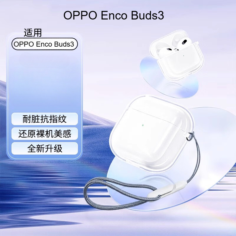 เคสสําหรับ OPPO Enco Buds3, TPU ฝาครอบหูฟังแบบใสสําหรับ OPPO Enco Buds 3