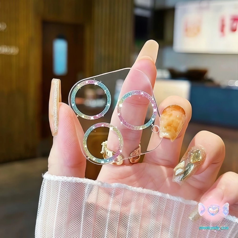 🎀จัดส่งในพื้นที่🎀 ฟิล์มเลนส์ ฟิล์มป้องกัน ต่อต้านการตก ส่องแสง มีสีสัน สำหรับIPhone16 15 14 13 12 11Plus Pro Promax Mini