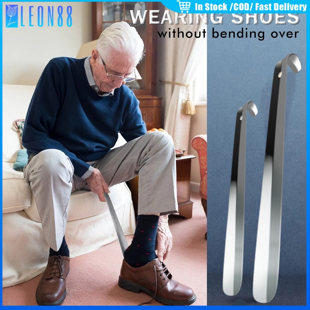 ของมาใหม่！ไม้ช่วยใส่รองเท้า ช้อนรองเท้าสแตนเลส ที่ดึงช่วยใส่ถอดรองเท้า 16CM 30CM 42CMที่จับยาว