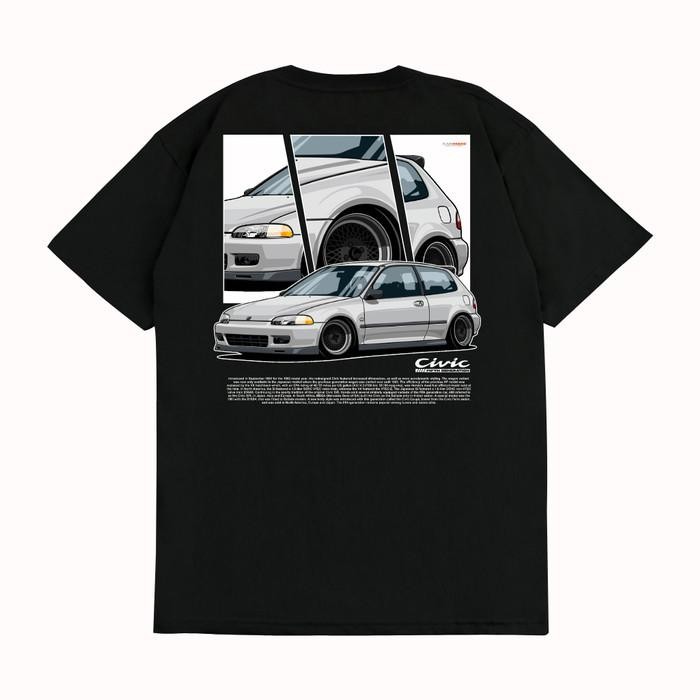 KARIMAKE Kaos Baju Mobil HONDA CIVIC EG CIVIC ESTILO JDM V3 - V1 NAVY T-shirt   เสื้อยืด oversize