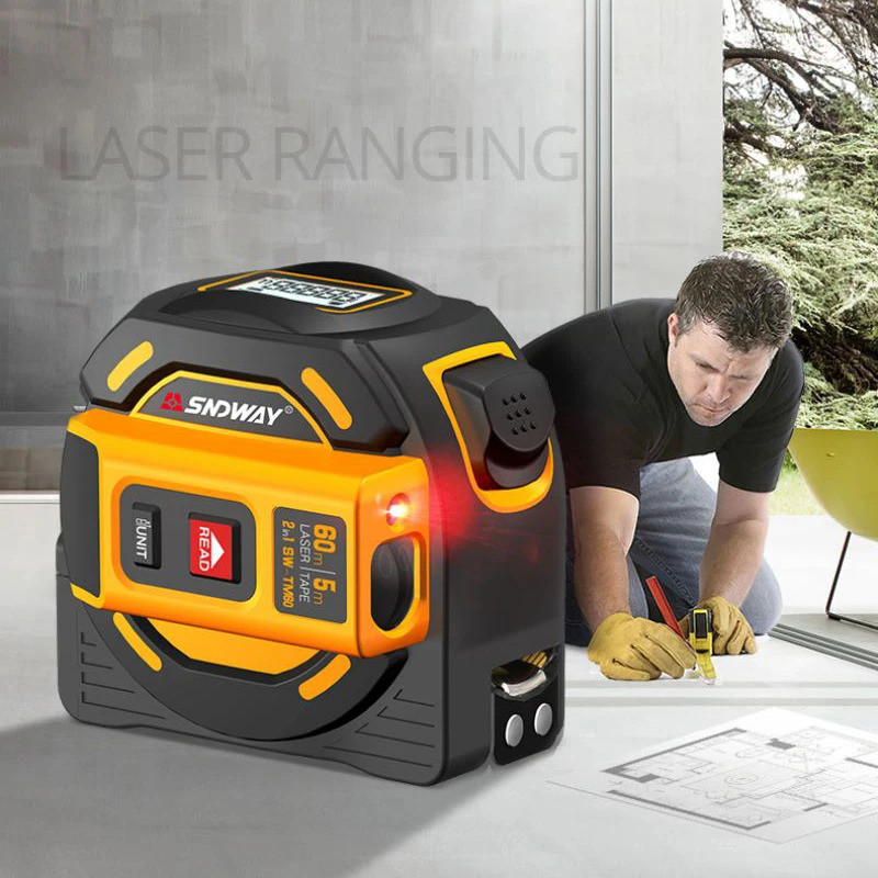 SNDWAY SW-TM40 TM60 Digital Rangefinder Laser Tape วัด Professional Range Finder เครื่องวัดระยะเลเซอร์ 2 in 1 ไม้บรรทัดไฟฟ้า ราคา ถูกที่สุด ดีลบีเคเค แกลเลอรีภาพที่ 4