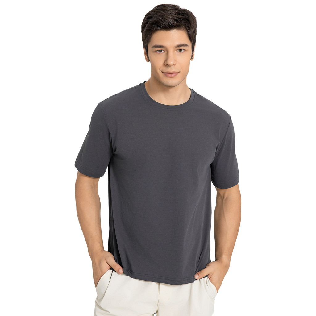 Lu เสื้อยืดแขนสั้นกีฬาแห้งเร็วสําหรับผู้ชาย DMT002