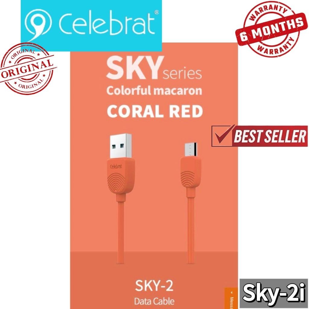 CELEBRAT Sky-2i SECURE FAST DATA CABLE คุณภาพสูง MATERIAL SKY-2 สาย Celebrat Celbrat Sky-2i Sky2i Ce