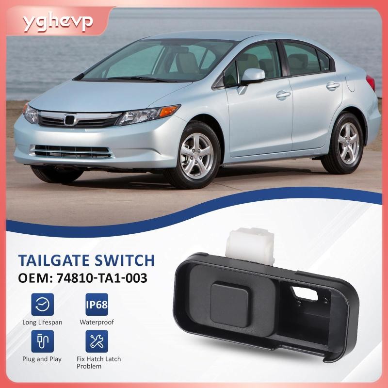 [yghevp] ปุ่มสวิตช์ท้ายด้านหลังสีดําสวิตช์ยกท้ายรถสําหรับ Acura Tlx สําหรับ Accord
