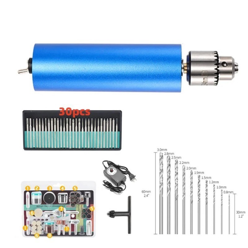 ไม้แกะสลักเครื่องมือเจาะเครื่องมือไฟฟ้าขนาดเล็กเจาะ 0.3-4mm อำนาจ Chuck 4000-13000RPM หมุนชุดเครื่องมือสำหรับไม้ DIY - รูปที่ 3