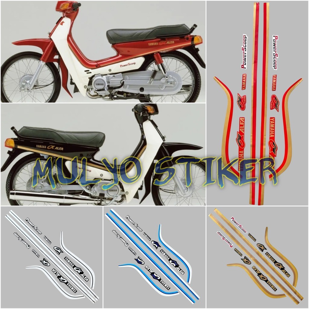 STRIPING STICKER Yamaha v100/Alfa Alfa 100 ที่ตักไฟ 1988 คุณภาพครบชุด