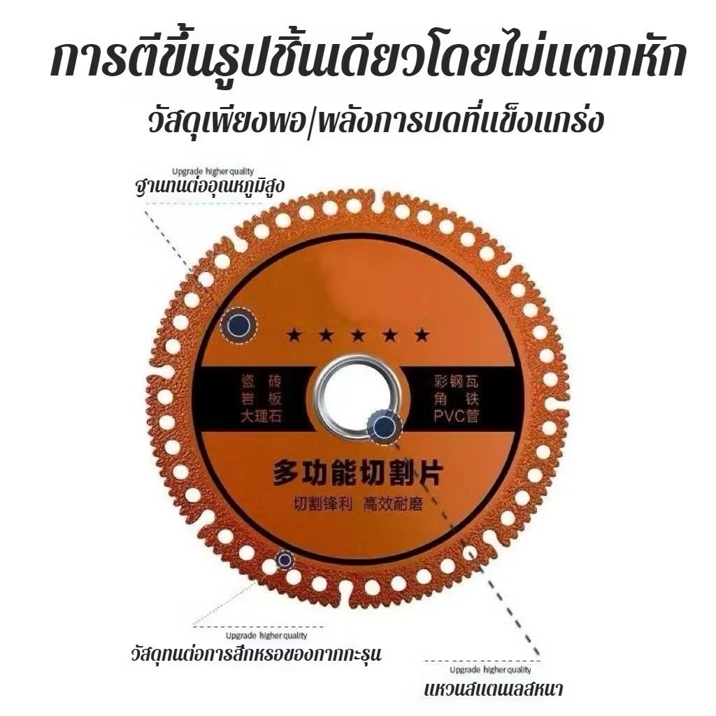 NP-62🔥6in1🔥ใบตัดเหล็ก ใบเลื่อยวงเดือน อเนกประสงค์ หินอ่อน ใบเลื่อยตัดมัลติฟังก์ชั่นคอมโพสิต 100 มม.สำหรับเครื่องมือเจียร