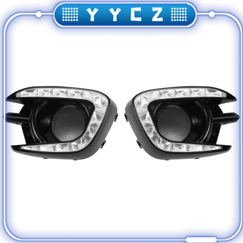 ✨Yycz ที✨สำหรับ Mitsubishi Pajero Sport Montero Sport 2013 2014 2015ไฟวิ่งกลางวันไฟตัดหมอก12V ABS LED DRL