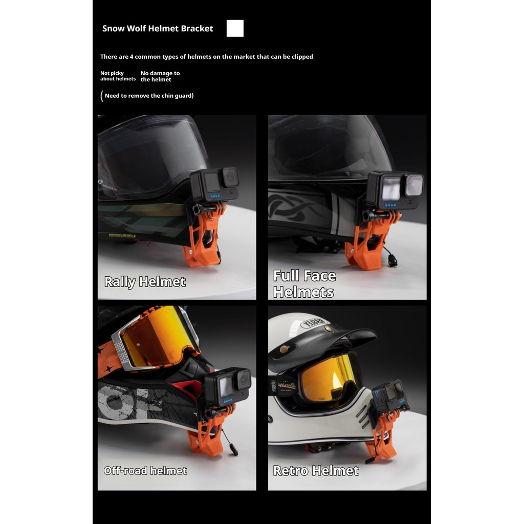 S-WOLF GOPRO DJI lnsta360 ที่วางกล้องกีฬา ที่วางหมวกกันน็อคมอเตอร์ไซค์ คลิปกระเป๋าเป้สะพายหลัง กลางแจ้ง quick release - รูปที่ 3