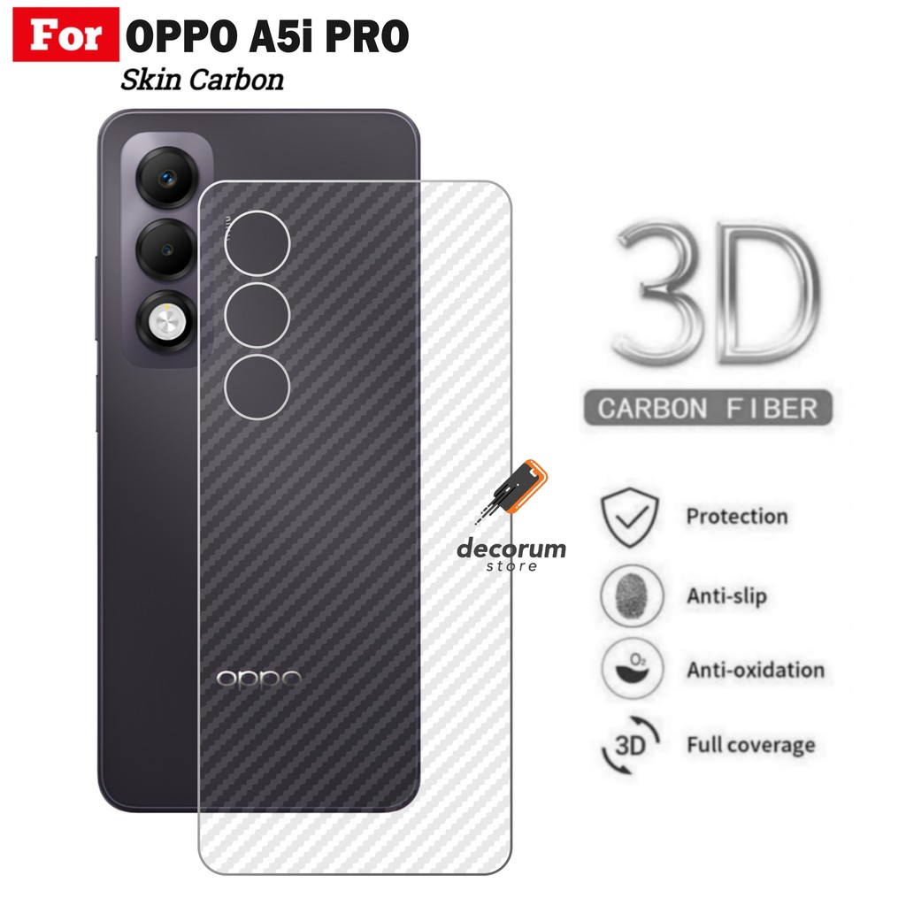 Oppo A5i Pro Carbon Skin Garskin Fiber Anti-Fungus ด้านหลังโทรศัพท์มือถือ