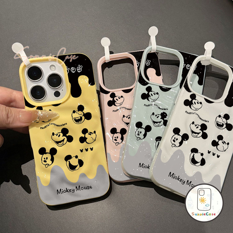 เคสไอโฟน 13 สำหรับ IPhone 16 13 12 15 11 14 Pro Max XR X XS Max 16 8 11 14 7 Plus มิกกี้ เปลือกนุ่มลวดลายอุกกาบาต เคส