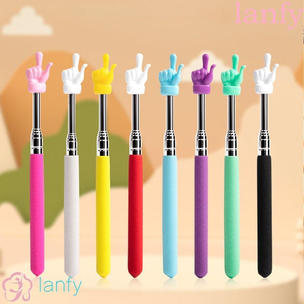 แลนฟี่ ตัวชี้พิเศษของครูอุปกรณ์สแตนเลส8สีช่วยสอนกระดานดําสํานักงานอ่านแท่งคลาสตัวชี้ติดนิ้วคู่มืออ่าน