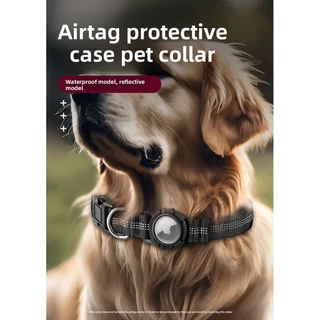 ปลอกคอสุนัข AirTag สะท้อนแสงกันน้ําโปร่งใส Airtag Locator ปลอกคอคอสัตว์เลี้ยงป้องกันการสูญหาย