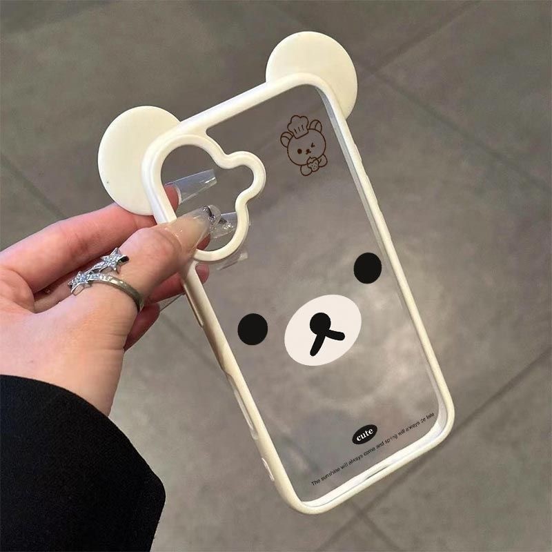 น่ารักการ์ตูน Cook Bear 3D Mickey หูอะคริลิคใสเคสโทรศัพท์สําหรับ iPhone 16Promax 16Pro 15Promax 15Pus 12 13 14 Pro Max กันกระแทกผู้หญิงฝาครอบมือถือ - รูปที่ 2