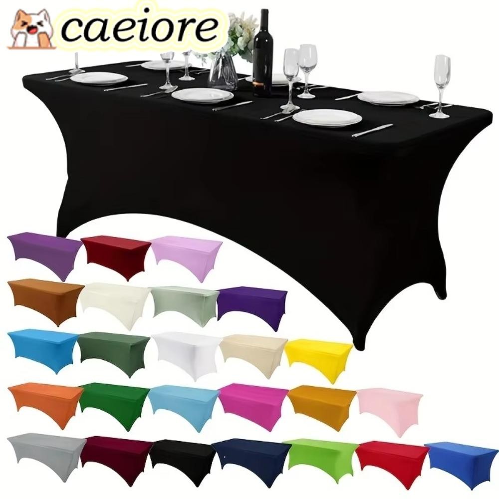 CAEIORE ผ้าปูโต๊ะยืดสูง, 4/6FT ผ้าปูโต๊ะสี่เหลี่ยมยืดหยุ่น, สีดํา Universal Washable Bed Cover Beaut