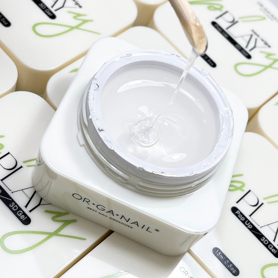 ORGANAIL Play Gel  Pop up - 3D Gel  เจลสำหรับทำลายนูน อบแล้วแห้งเลย สามารถขัดผงได้ กระปุกเขียว 15ml