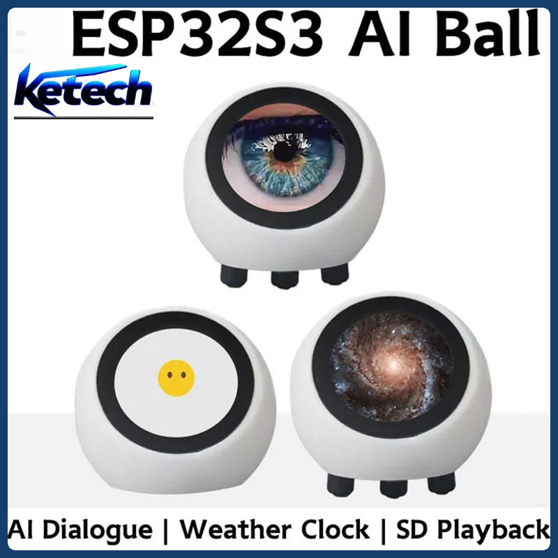 DeepSeek AI Voice Chat หุ่นยนต์ ESP32-S3 ผู้ช่วยอัจฉริยะพร้อมจอแสดงผล LCD 1.28" และนาฬิกาตาอิเล็กทรอนิกส์สําหรับ XiaoZhi​​