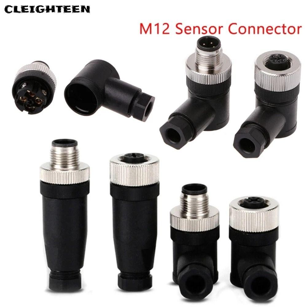 CLEIGHTEEN M12 Sensor Connector, Connector ชายหญิงซ็อกเก็ต M12 ปลั๊กการบิน, 4 5 8 Pin M12 Sensor Cab