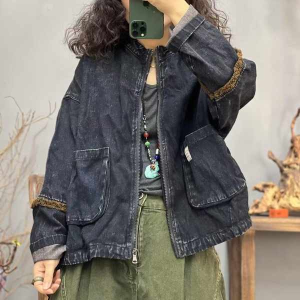 MD 520 Spring สินค้าใหม่ Casual All-Match Short Ladies Denim Jacket Bust 120 ความยาว 53