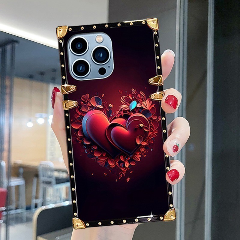 SAMSUNG ปลอกSamsung A36 A56 A26 A16 A06 A55 A35 A25 A15 A14 A23 A53 A73 A52 A12 A31 A51 A71 แฟชั่นรักสีแดงกุหลาบดอกไม้รูปแบบกันกระแทกเคสโทรศัพท์เปลือกสี่เหลี่ยม - รูปที่ 4