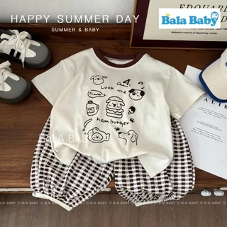 ชุดเซ็ตเด็ก เสื้อยืดเด็ก+กางเกง3ส่วน เสื้อยืดลายการ์ตูน สำหรับเด็กผู้หญิง Size80-120cm DXT75