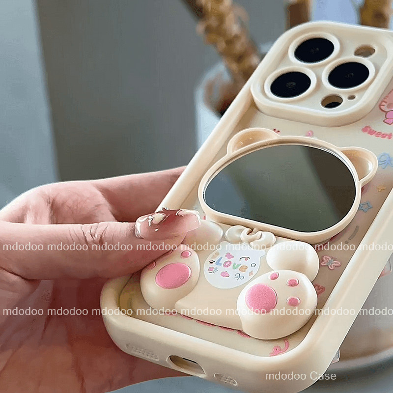 เคส for Redmi 15C Note 14 Pro+ 13 12 11s 11 10s 10 Pro 4G 9T 9A 9C 9 8 A2 A1 Xiaomi m2 POCO C85 F8 Ultra F5 3D Cartoon Kitty Mirror Bow Cake Butterfly Flower Colorful Graffiti Cute Cat Holder Soft Phone Case Cover JT 89 - รูปที่ 6