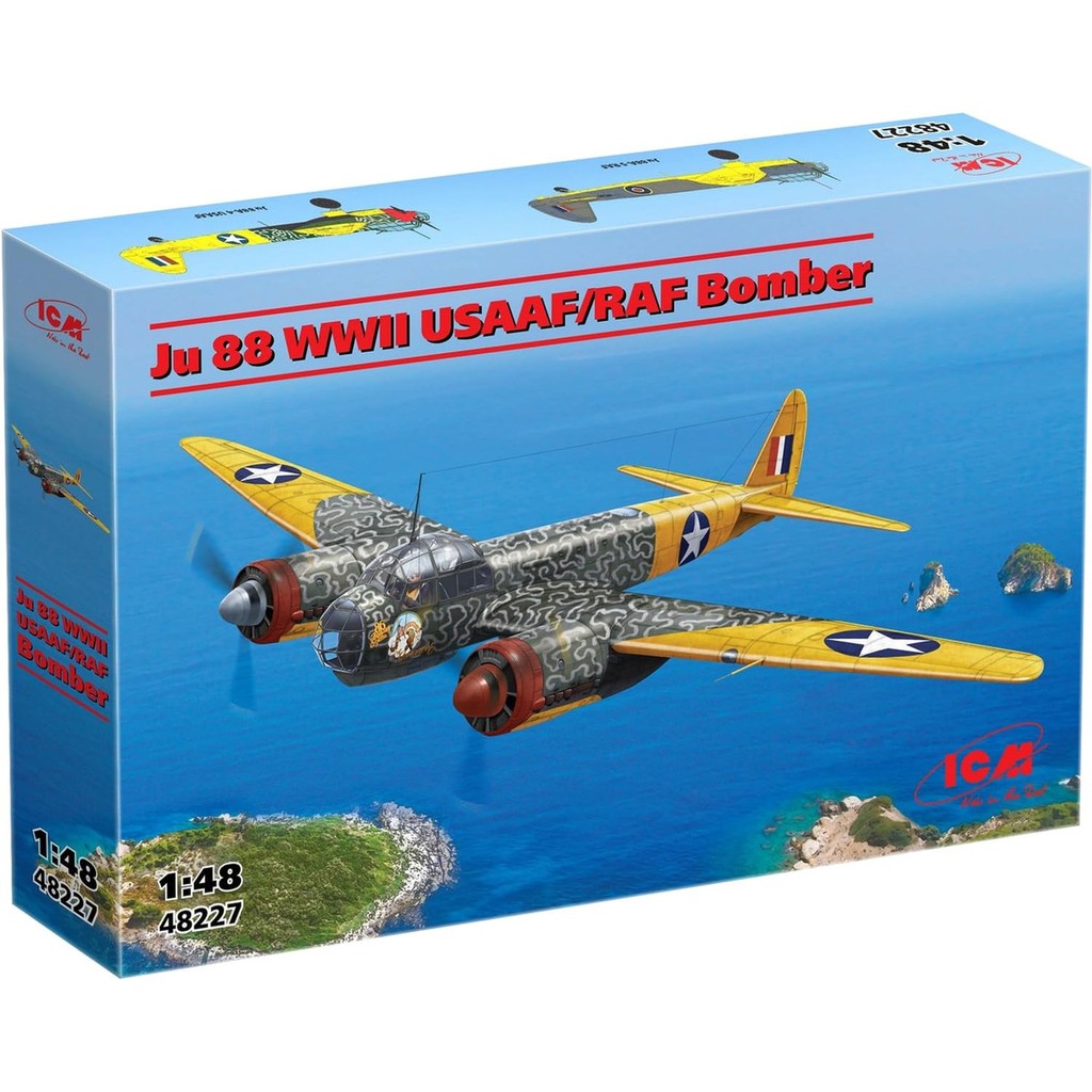 ICM 1/48 WW2 America/UK Junkers Ju88 Bomber Plastic Model 48227
