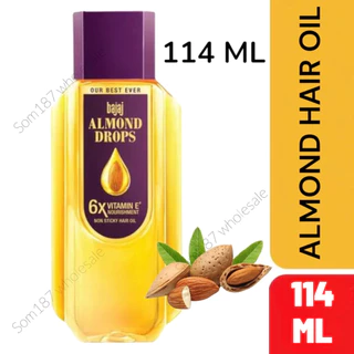 Bajaj Almond Drops 114 ml น้ำมันใส่ผม บำรุงผม ขายดีอันดับ 1 ในอินเดีย ขนาด 114 มล