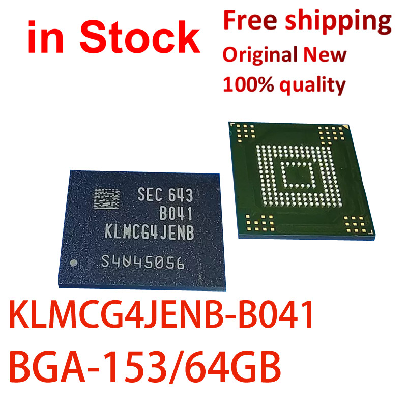 (1 ชิ้น) 100% ใหม่ KLMCG4JENB-B041 KLMCG4JENB B041 B04I 64GB BGA153 EMC 5.1 รุ่น IC ชิปเซ็ต