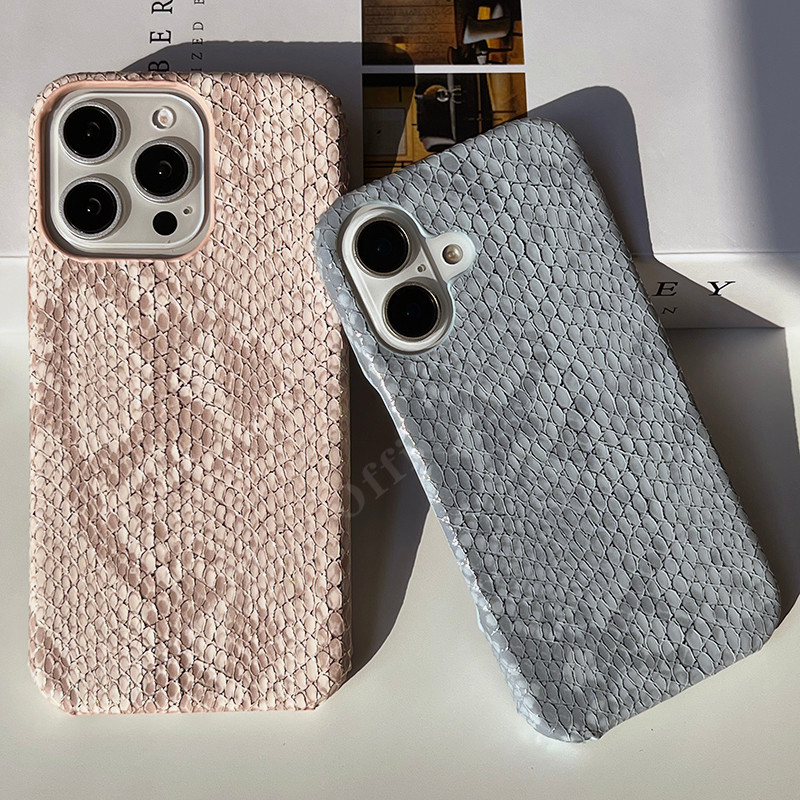 หนังงูรูปแบบหนัง PU ครึ่งปกป้อง Hard Case สําหรับ iPhone 16 16Pro 16Promax 15 15Pro 15Promax 14 14Pro 14Promax 13 13Pro 13Proamx 12Promax 11