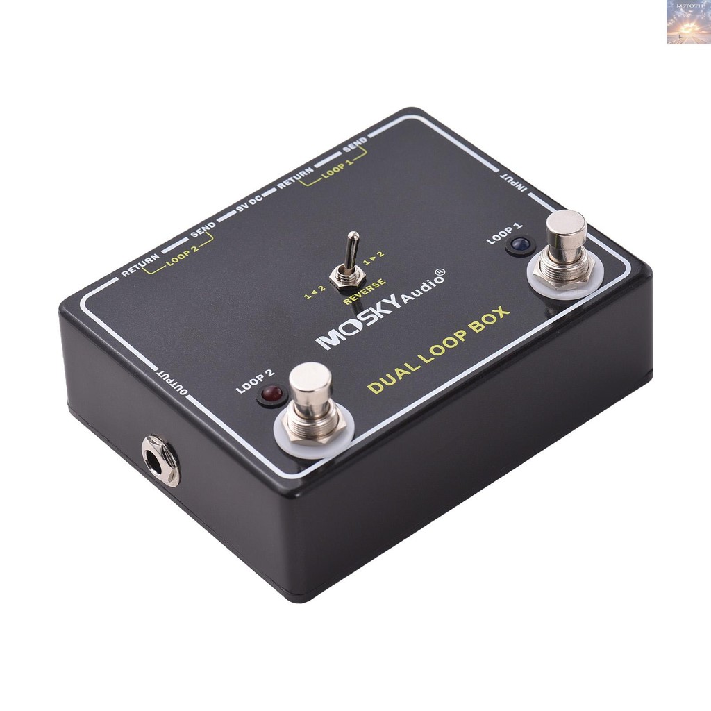 MOSKYAUDIO เอฟเฟกต์กีตาร์ Loop Switcher Pedal 2-Channel Switcher อลูมิเนียม 6.35 มม.อินพุต Dual Foot