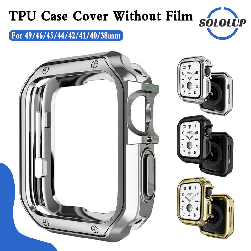 เคส นุ่มTPU for Iwatch Apple Watch Ultra 3 2 SE 3 Series 10 9 8 7 6 5 40/41/44/45/46มม ผู้ชาย สไตล์มินิมอล เปลือกป้องกัน