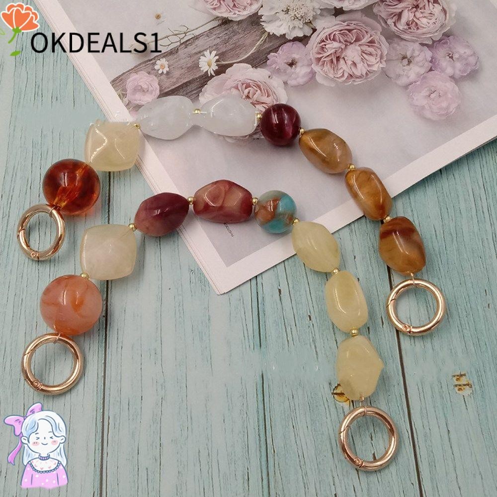 DEALSHOP กระเป๋าถือพร้อมสายคล้อง อุปกรณ์เสริมสำหรับสาวๆ กับอะคริลิคและลูกปัดสีสันสดใส เพื่อความสนุกในการแต่งกระเป๋าของคุณ
