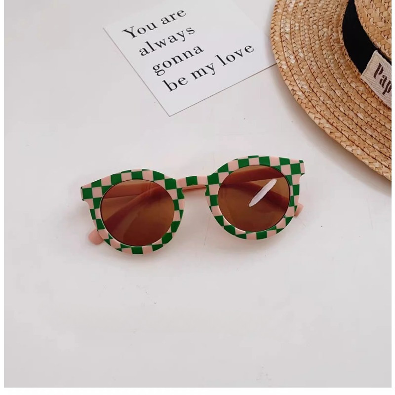 แว่นกันแดดลายสก๊อตสีน้ำตาลสำหรับเด็ก กัน UV อย่างดี - รูปที่ 4