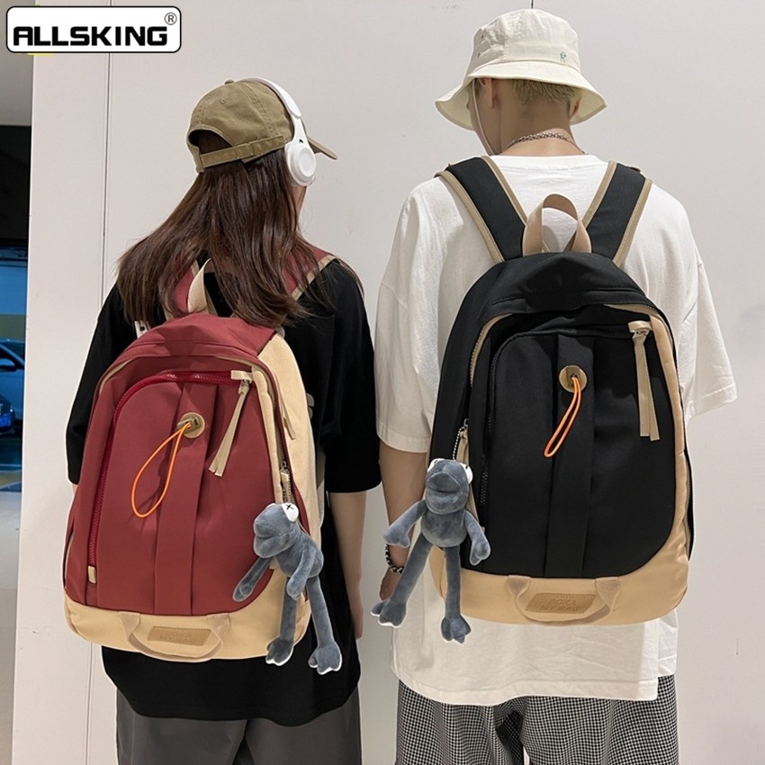 Allsking กระเป๋าเป้ Backpack นักเรียนแฟชั่น กระเป๋าสะพายหลังใบใหญ่ ใส่ของได้เยอะ สําหรับนักเรียนหญิงเเละชาย  ใส่หนนังสือ