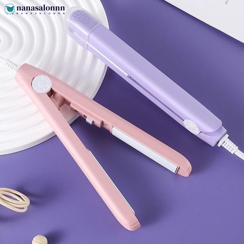 NANASALONNN EU/US แบบพกพาผมจัดแต่งทรงผมเหล็กน่ารัก Mini Travel Hair Straightener Bangs จัดแต่งทรงผมช