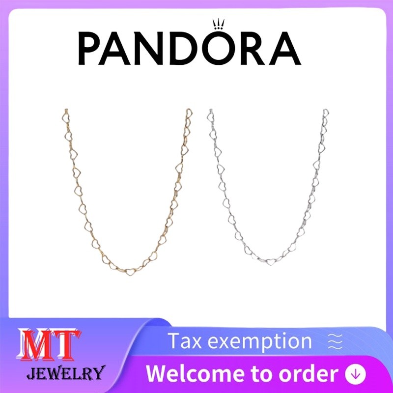 สร้อยคอ Pandora สไตล์หัวใจเชื่อมต่อ ทำจาก S925 เงินสเตอร์ลิง รหัส 363334CE00