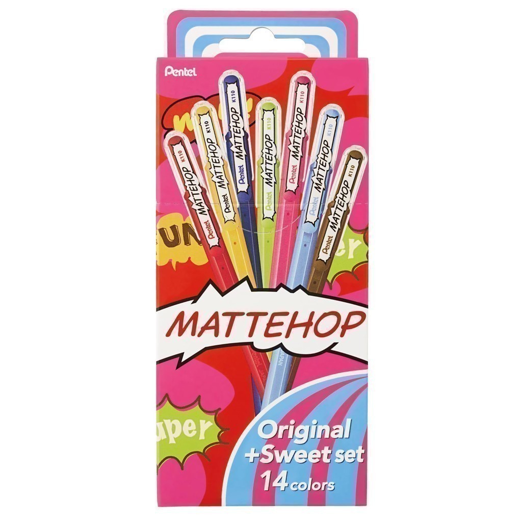Pentel Matte Hop Color Ballpoint Pen Set - 7 Colors K110-V7ST Series【Direct from Japan】