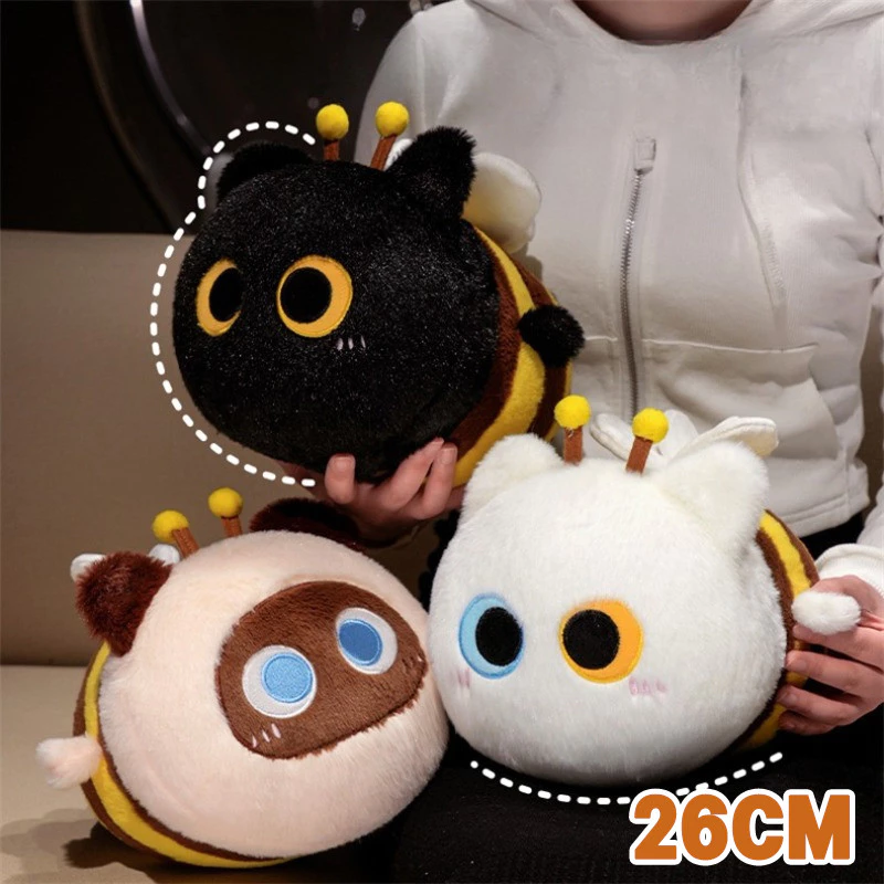 ตุ๊กตาแมวแปลงร่างเป็นผึ้งสุดน่ารัก ตุ๊กตาสัตว์แมวนุ่ม ของขวัญเด็ก ตุ๊กตากอดนอน หมอนตุ๊กตาแมวน่ารัก