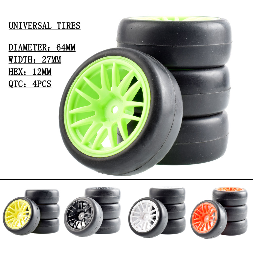 9062-6018 64 มม.ยางและชุดล้อ 4PCS สําหรับ 1:10 HSP HPI SAKURA D3 Kyosho FW06 ทั่วไป