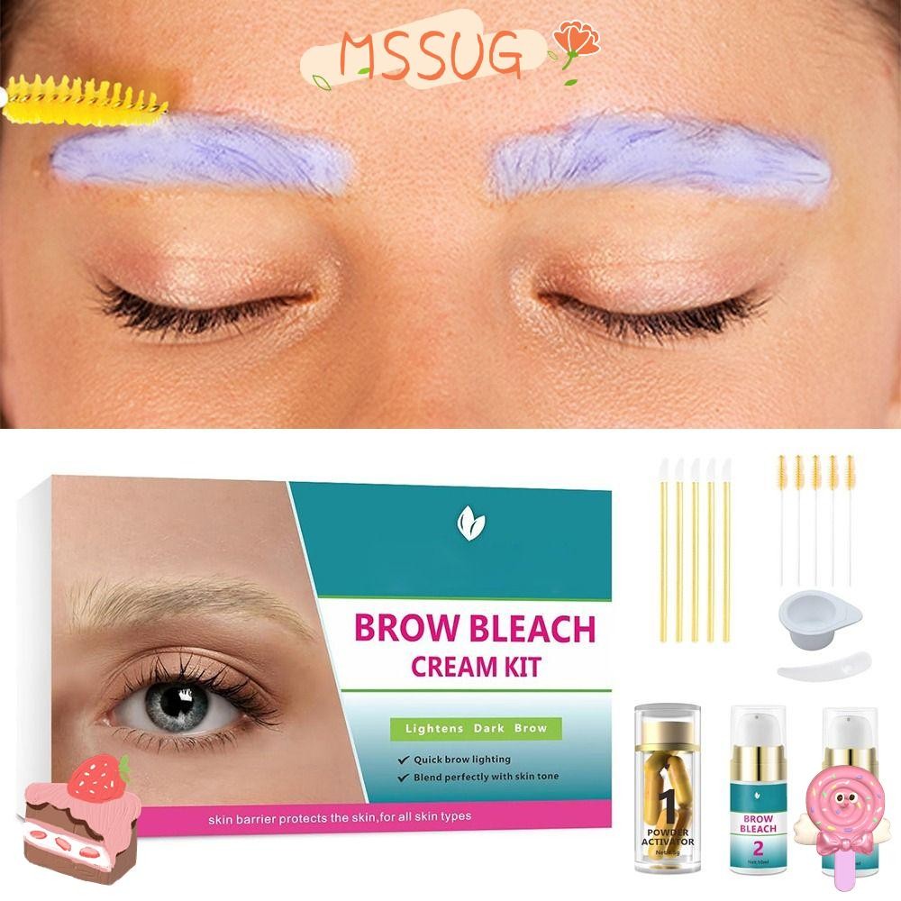 MSSUG Brow Bleach Kit, Quick 5 Applications Brow Lightening Kit, Hot Easy to Use Eyebrow Bleach No D