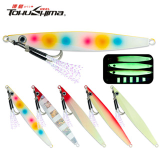 จิกโลหะสำหรับตกปลา ขนาด 40g-120g ส่องแสงในน้ำ พร้อมเหยื่อลวง…