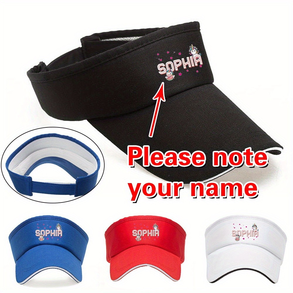 การปรับแต่งชื่อ🔥Unicorn pattern Outdoor Visor Cap UV Protection Trendy Visor Golf/Run Visor Stay Lig