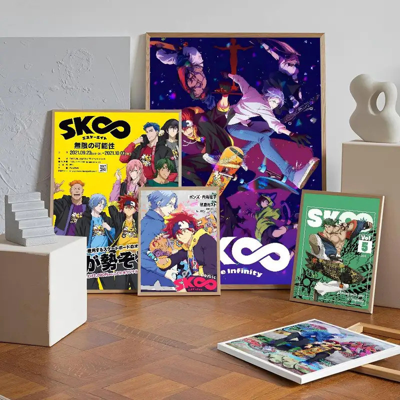 อะนิเมะ Cool Boy S-Sk8 The Infinity โปสเตอร์ Self-กาวศิลปะกระดาษกันน้ําสติกเกอร์กาแฟ House Bar Room 