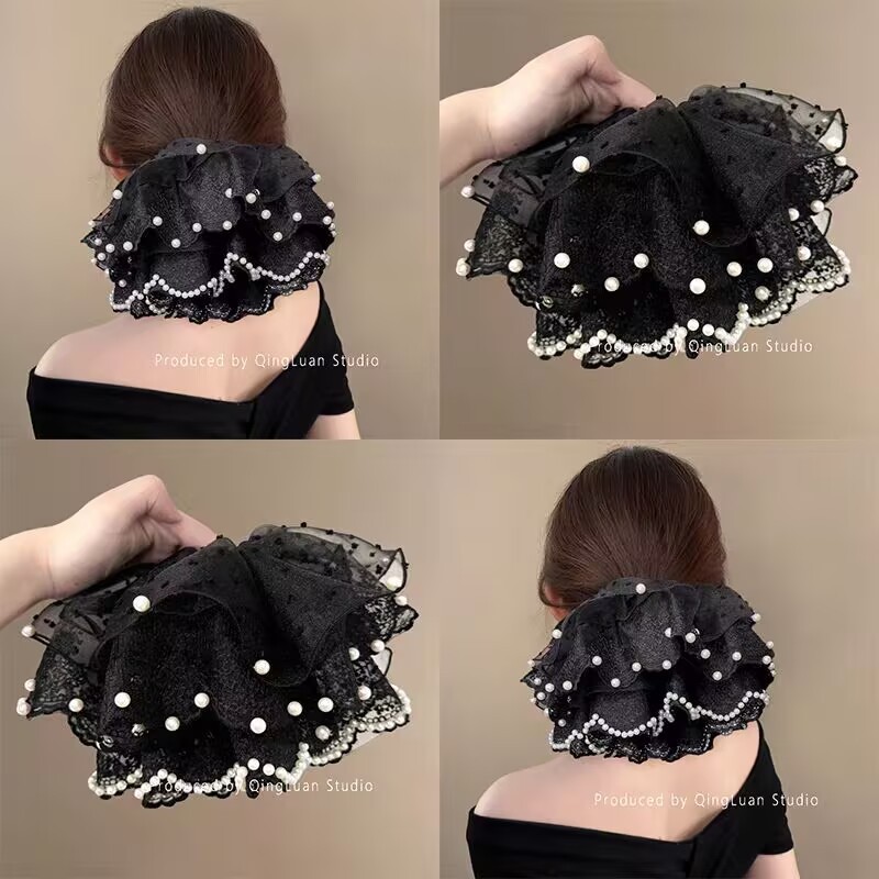 สร้อยผม Super Fairy Pearl Lace สไตล์หรูหรา เหมาะสำหรับทุกโอกาส อุปกรณ์จัดทรงผมแบบหางม้า