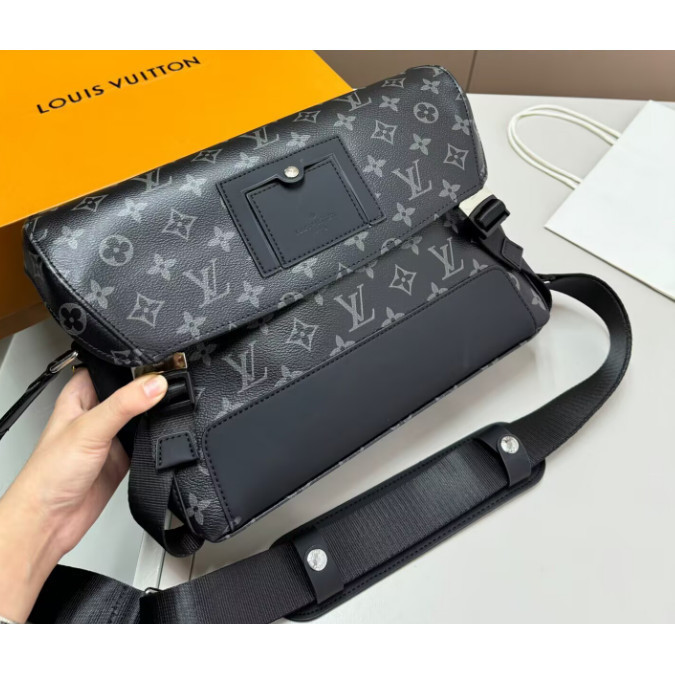 [กล่องของขวัญ] แฟชั่น Lv Flap Messenger Bag คุณภาพสูง Cowhide ความจุสูง Business Style กระเป๋าสะพายผู้ชาย