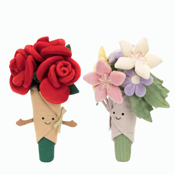 【100% Original】Jellycat flower, rose, bouquet rose, wedding bouquet, flower bunch, red rose, red ros