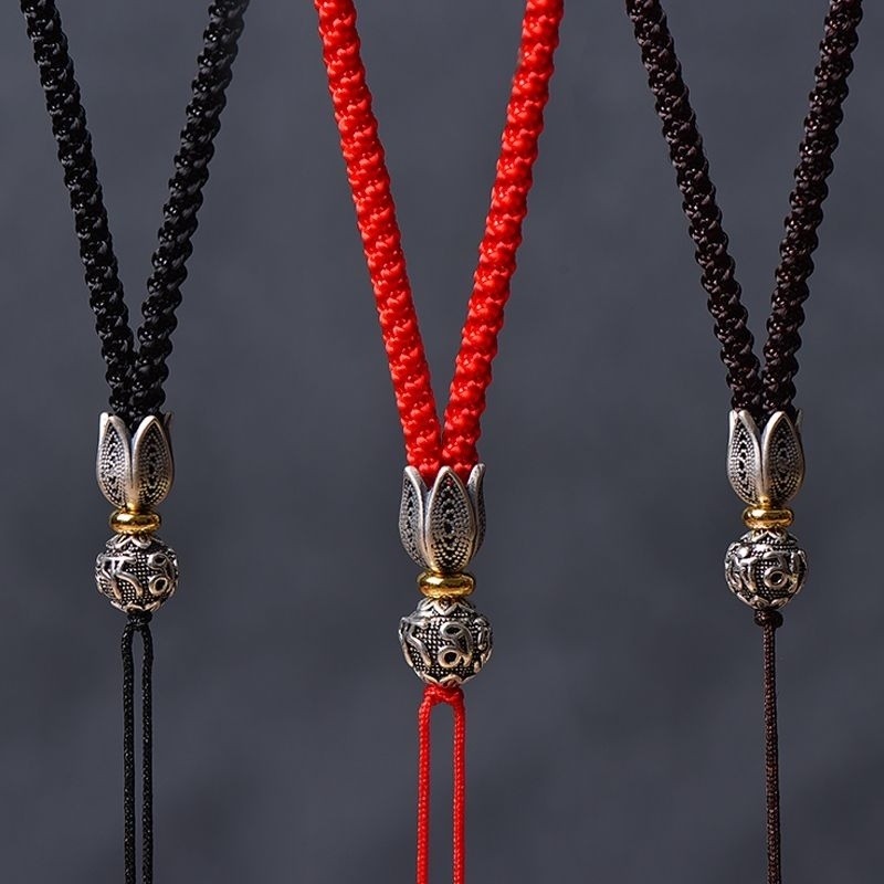 Handmade จี้พรีเมี่ยมเชือกเส้นเล็กหยก Hetian หยกทองจี้เชือกผู้ชายหนา Halter สร้อยคอจี้ Rope-ii12 JD0